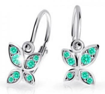 Cutie Jewellery Detské náušnice z bieleho zlata Motýliky C2259-10-X-2 svetlo zelená