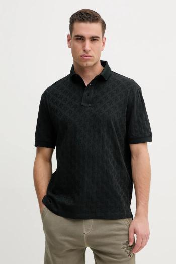 Bavlnené polo tričko Armani Exchange pánske, zelená farba, vzorované, XM000219 AF10337