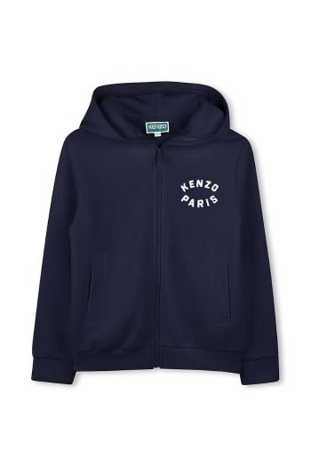 Mikina Kenzo Kids tmavomodrá farba, s kapucňou, s potlačou, K61176