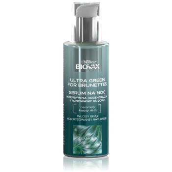 Biovax Glamour Ultra Green For Brunettes regeneračné nočné sérum s revitalizačným účinkom pre hnedé odtiene vlasov 100 ml