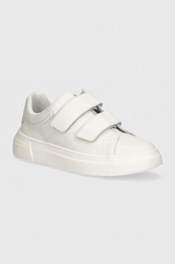 Detské kožené tenisky Emporio Armani biela farba, XYX035 XCC76