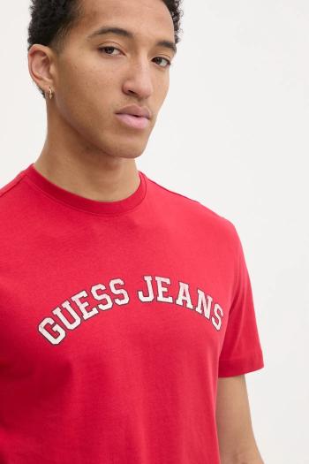 Tričko Guess Jeans pánske, červená farba, s potlačou, M5RI75 K8FQ4