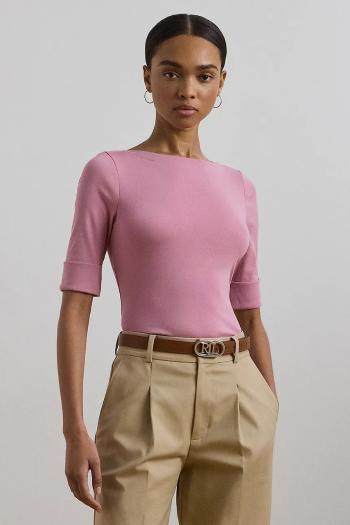 Tričko Lauren Ralph Lauren dámske, oranžová farba, 200654963