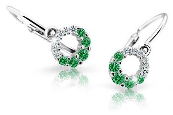 Cutie Jewellery Detské náušnice z bieleho zlata C2154-10-X-2 zelená