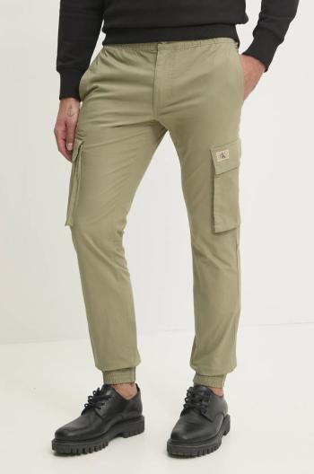 Nohavice Calvin Klein Jeans pánske, zelená farba, priliehavé, J30J327614