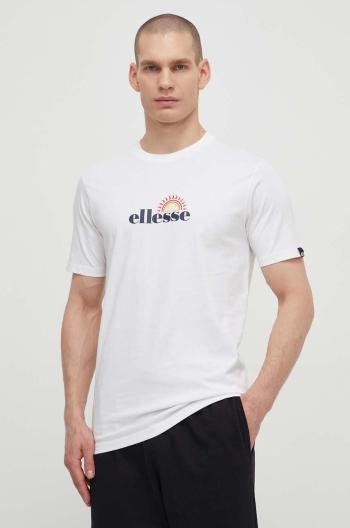 Bavlnené tričko Ellesse Trea T-Shirt pánske, biela farba, s potlačou, SHV20126