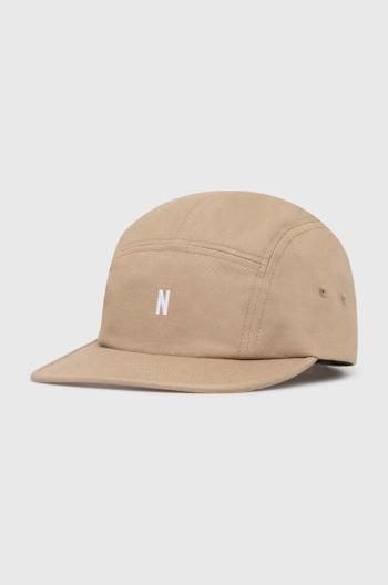 Bavlnená šiltovka Norse Projects Twill 5 Panel Cap béžová farba, jednofarebná, N80.0126.0966