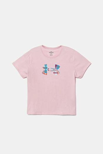 Detské tričko Under Armour Big Logo Fill SS ružová farba, 1389769
