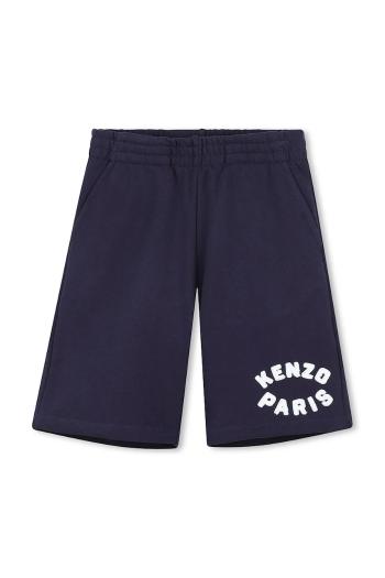 Detské bavlnené šortky Kenzo Kids tmavomodrá farba, s potlačou, K61181