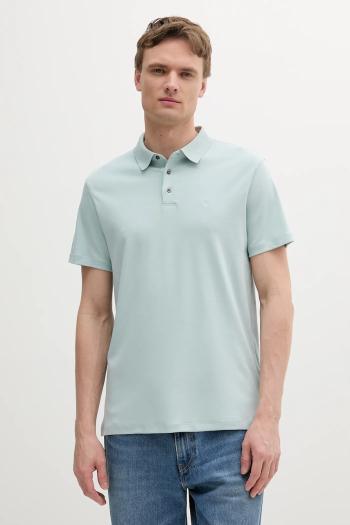 Bavlnené polo tričko Calvin Klein tyrkysová farba, jednofarebné, LV04LB276G