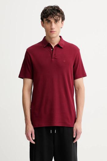 Bavlnené polo tričko Calvin Klein bordová farba, jednofarebné, LV04LB276G