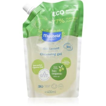 Mustela BIO umývací gél na telo a vlasy pre deti od narodenia náhradná náplň 400 ml
