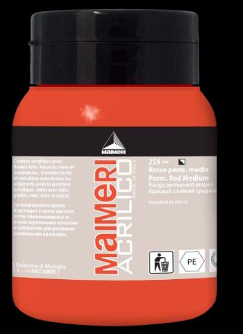 MAIMERI ACRILICO - Akrylové farby 259 - permanent red medium, 0,5 L