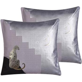 BELIANI, Sada 2 vankúšov s leopardím motívom 45 x 45 cm viacfarebná DIGITALIS, 257238 (beliani_257238)