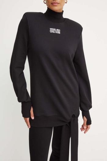Bavlnená mikina Versace Jeans Couture dámska, čierna farba, s nášivkou, 77HAO972 F0010