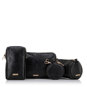 Súprava crossbody kabeliek z ekokože čierna 100-4Y-420-1