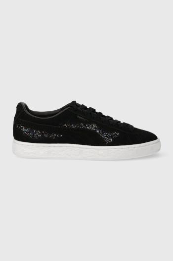 Semišové tenisky Puma PUMA X SWAROVSKI čierna farba