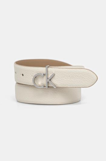 Kožený opasok Calvin Klein dámsky, béžová farba, K60K613073