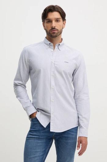 Bavlnená košeľa BOSS pánska, slim, s golierom button-down, 50520275