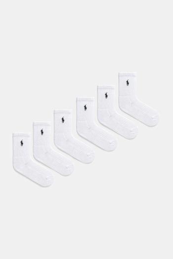 Detské ponožky Polo Ralph Lauren 6-pak biela farba, 443974056001