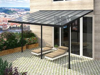 Pergola 557 x 305 cm (čierna + transparentná polykarbonát)