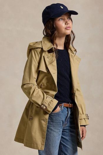 Detský bavlnený trenčkot Polo Ralph Lauren béžová farba, 313915796001