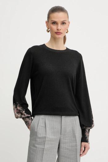 Sveter Twinset čierna farba, ľahký, 252TP3632