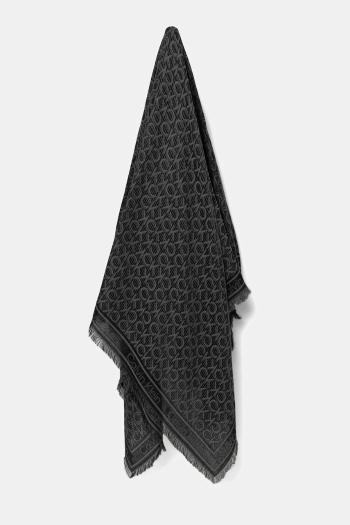 Šatka Calvin Klein čierna farba, vzorovaná, LV04F8054G