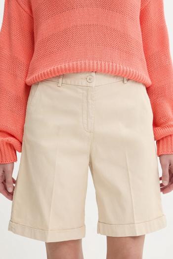 Šortky United Colors of Benetton dámske, béžová farba, jednofarebné, vysoký pás, 4CDRD901W