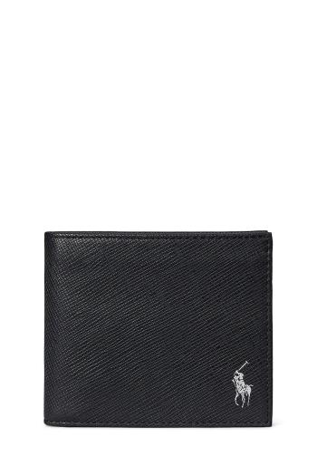 Kožená peňaženka Polo Ralph Lauren čierna farba, 405931674