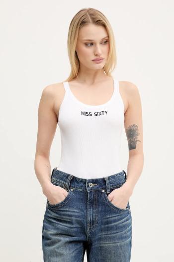 Bavlnený top Miss Sixty biela farba, 6L2RJ3580000