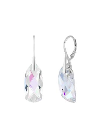 Preciosa Elegantné strieborné náušnice s českým krištáľom Preciosa Crystal Bay Royal Lagoon 6261 42