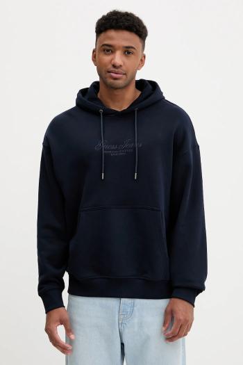Bavlnená mikina Guess Jeans tmavomodrá farba, s kapucňou, jednofarebná, M5YQ16 KCPR1
