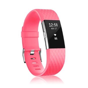 BStrap Silicone Diamond (Large) remienok na Fitbit Charge 2, dark pink (SFI002C06)