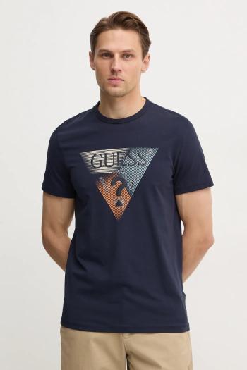 Tričko Guess pánske, tmavomodrá farba, s potlačou, M5RI14 J1314