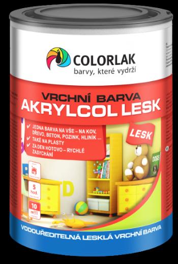 COLORLAK AKRYLCOL LESK V2046 - Lesklá vodou riediteľná vrchná farba C1000 - biela 0,6 L