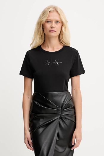 Bavlnené tričko Armani Exchange dámske, čierna farba, XW001366 AF10356