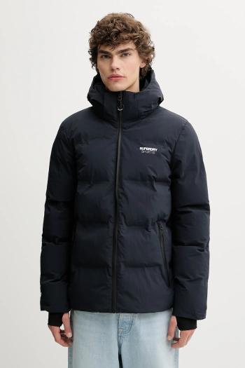 Bunda Superdry pánska, tmavomodrá farba, zimná