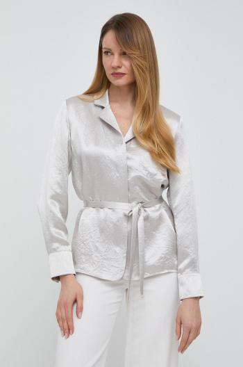 Košeľa Max Mara Leisure dámska,šedá farba,regular,s klasickým golierom,2416111048600
