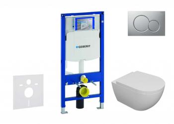 GEBERIT - Duofix Set predstenovej inštalácie, klozetu Oudee a dosky softclose, tlačidlo Sigma01, lakovaný matný chróm SANI11CA1103