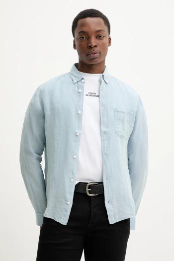 Ľanová košeľa HUGO regular, s golierom button-down, 50514162