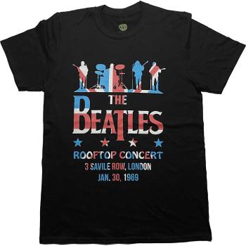 The Beatles tričko Drop T Rooftop Flag Čierna XXL