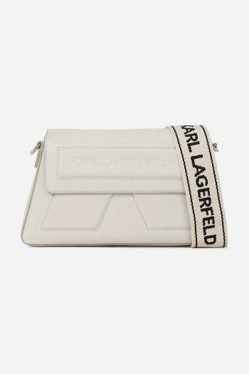 Kožená kabelka Karl Lagerfeld biela farba, A2W30198