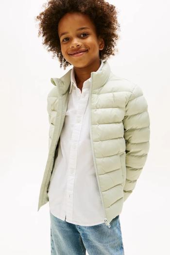 Detská bunda Tommy Hilfiger tyrkysová farba, KS0KS00652