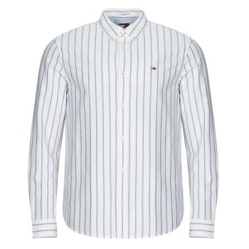 Tommy Jeans  TJM REG OXFORD STRIPE SHIRT  Košele s dlhým rukávom Biela