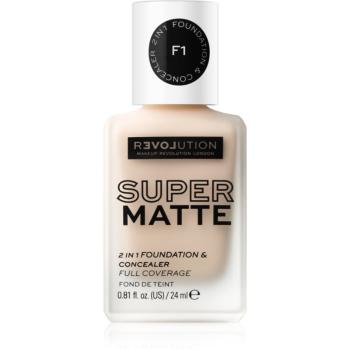 Revolution Relove Super Matte Foundation dlhotrvajúci zmatňujúci make-up odtieň F1 24 ml