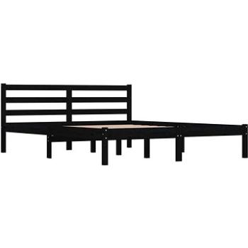 Rám postele masívna borovica 150 × 200 cm čierny King Size, 810439
