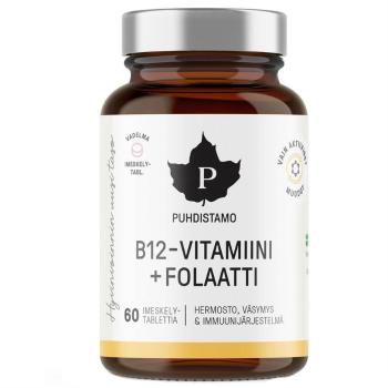 PUHDISTAMO Vitamin B12 Folate, Malina 60 pastiliek