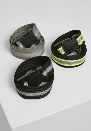 Urban Classics Reflective Belt 3-Pack blk/neonyellow/silv-blk-gry - L/XL