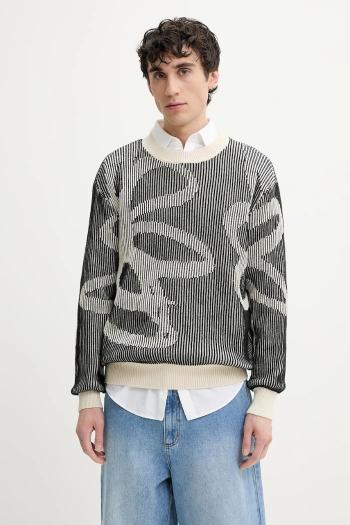 Bavlnený sveter Desigual SALAMANCA pánsky, čierna farba, 25SMJF08